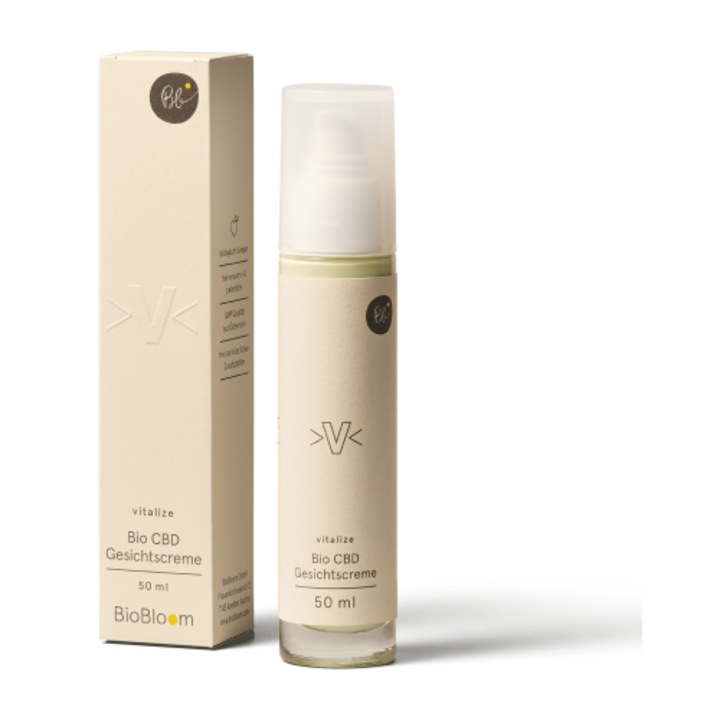 Cremă de față organică CBD vitalize BioBloom