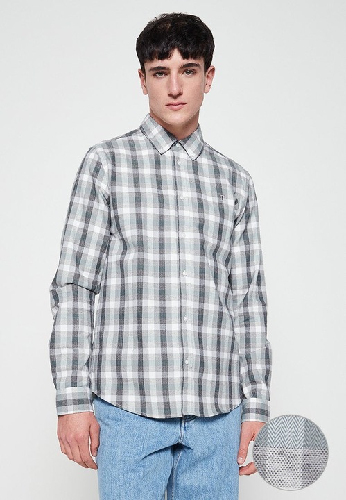 Férfi ing, Les Deux, Pamut, Kockás, Normál fazon 2018, Zöld