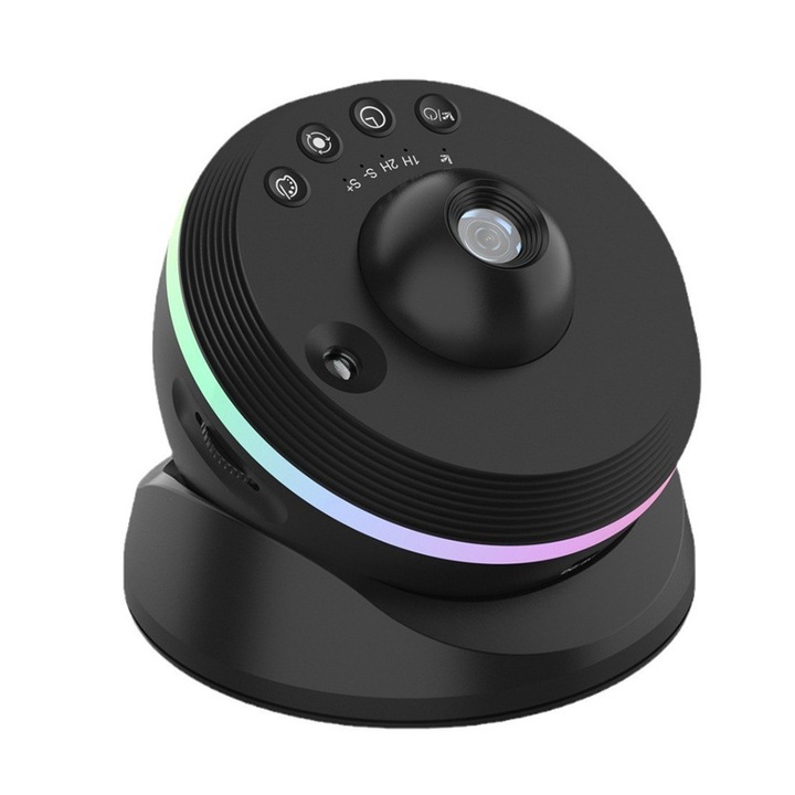Proiector de stele 4K HD, 13 discuri de proiectie, efecte meteorice, rotire 360°, negru