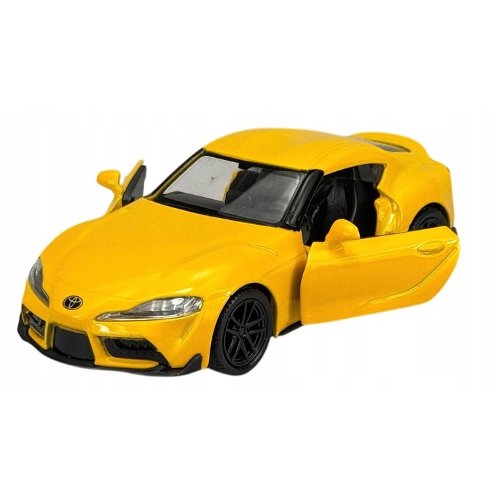 Fém játékautó Toyota Supra 2020, sárga, 12x5,5 cm
