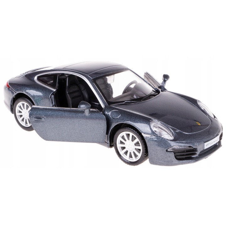Fém játékautó Porsche 911 Carrera S, RMZ, kék, 1:32, pull-back funkció, nyitható ajtók