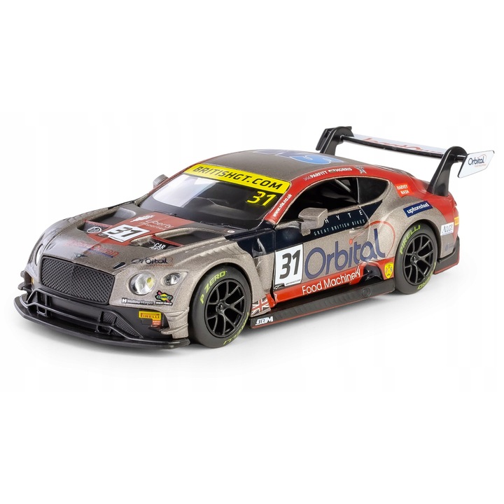 Fém játékautó Bentley Continental GT3 #31, RMZ, 1:32, barna, 14x6x4cm