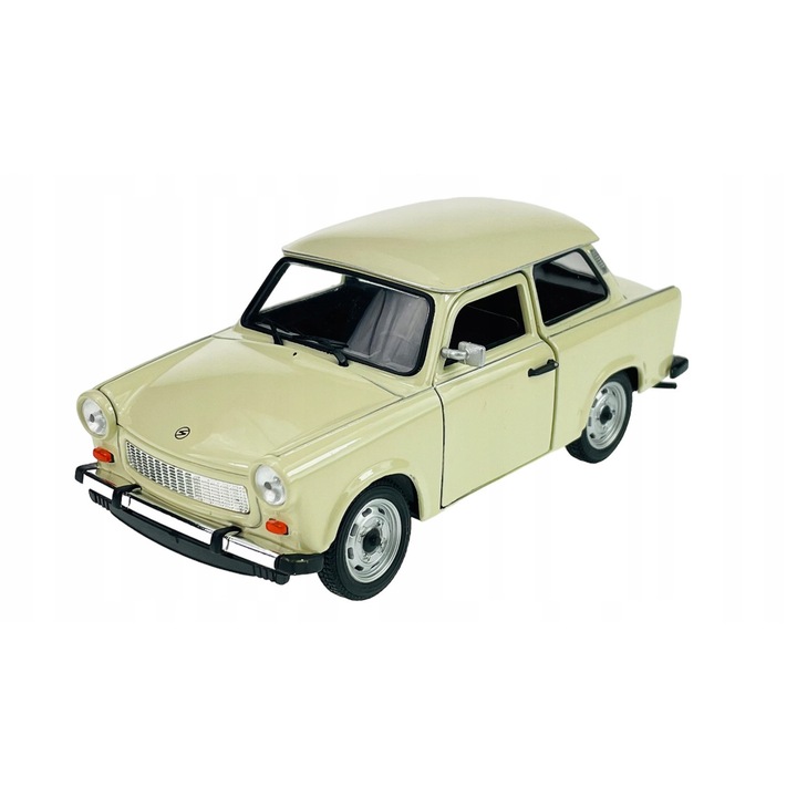 Метална количка Welly Trabant 601, 1:24, бежова, 17x6см