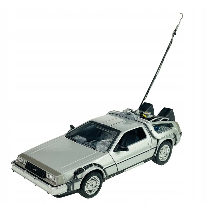 Метална кола играчка DeLorean DMC-12, Welly, 1:24, отварящи се врати, 18 см