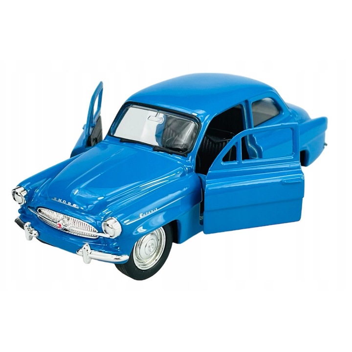 Fém játékautó Skoda Octavia 1959, Welly, kék, 11x5cm