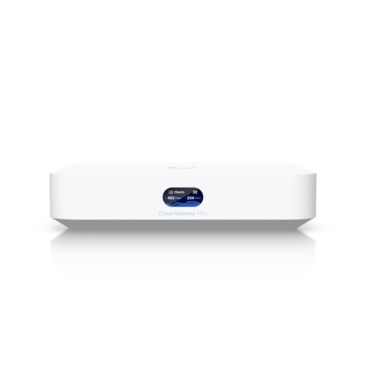 Router Ubiquiti UniFi Cloud Gateway Max, 1xWAN, 4xLAN, 2,5Gbps, fara stocare