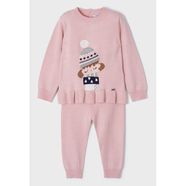 Mayoral, set fetite roz cu imprimeu, 98 cm