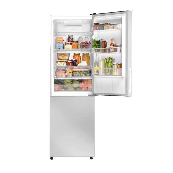 Хладилник с фризер No Frost CREATE, Studio, 231 литра, H170 см, фризер 70 литра, регулируема температура, 4 стъклени рафта, 3 отделения на вратата, функция Multi Air Flow, инокс