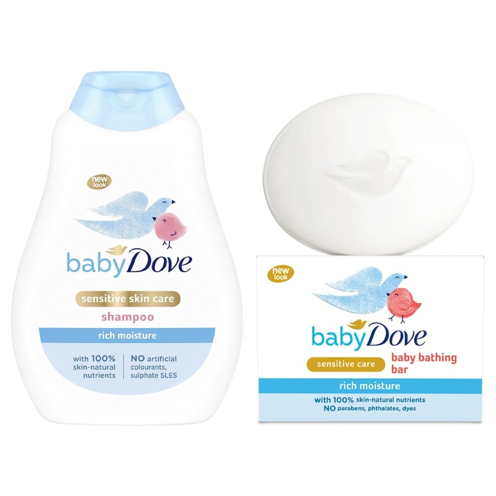 Set Dove Baby Sensitive rich moisture, Sampon 400 ml, sapun 90 g