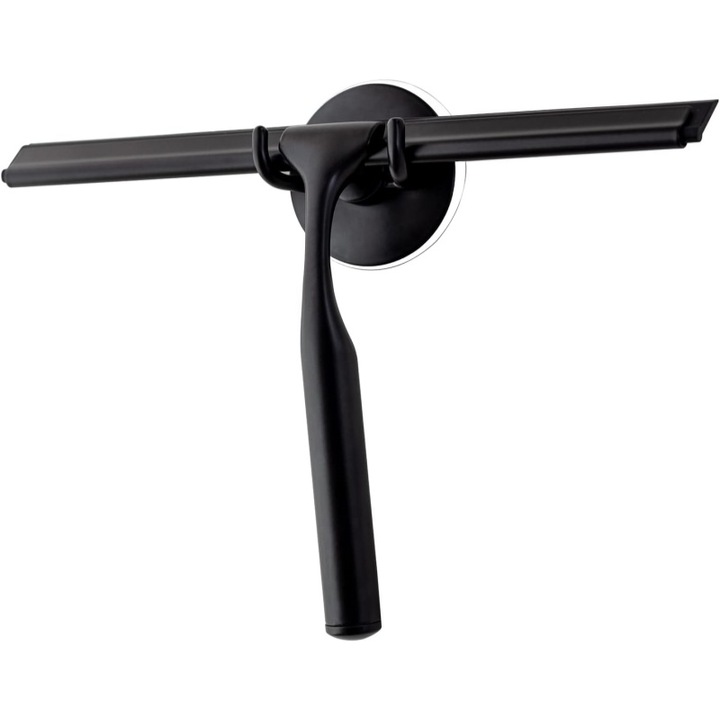 Racleta KuviKoo din Otel Inoxidabil 304 cu Lame Silicon, Negru, Set Cupele de Fixare