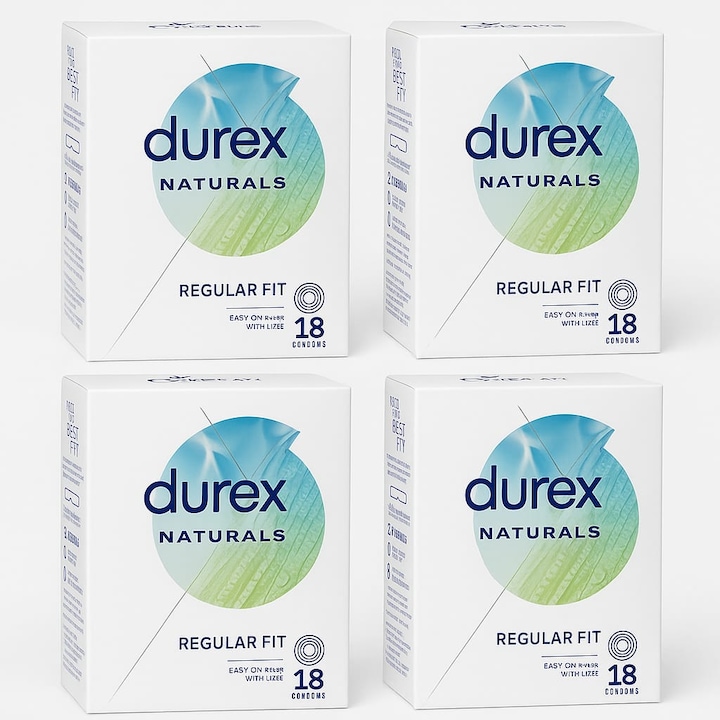 Prezervative Durex Naturals, set 72 buc