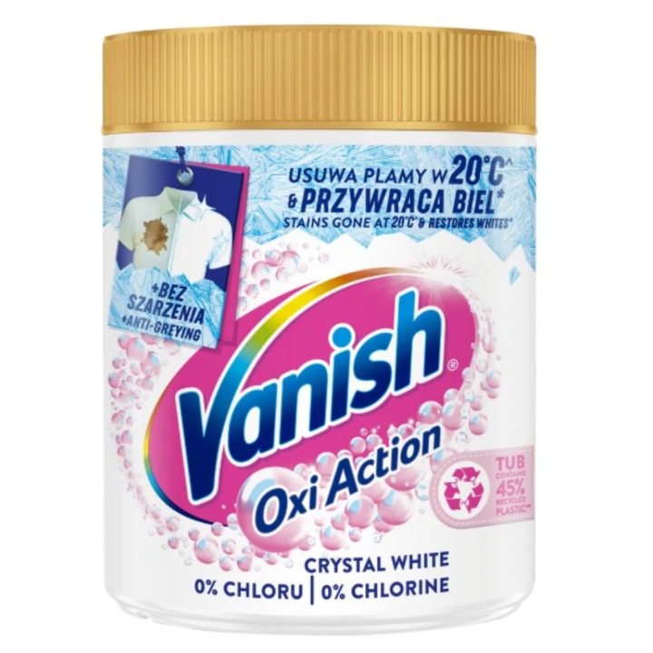 Vanish Oxi Action White, detartrant tesaturi, 970 g, pudra, alb