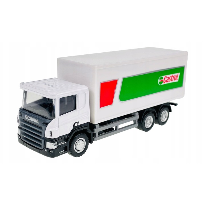 Fém kamion Scania P-széria Castrol, 1:64, 14x4cm