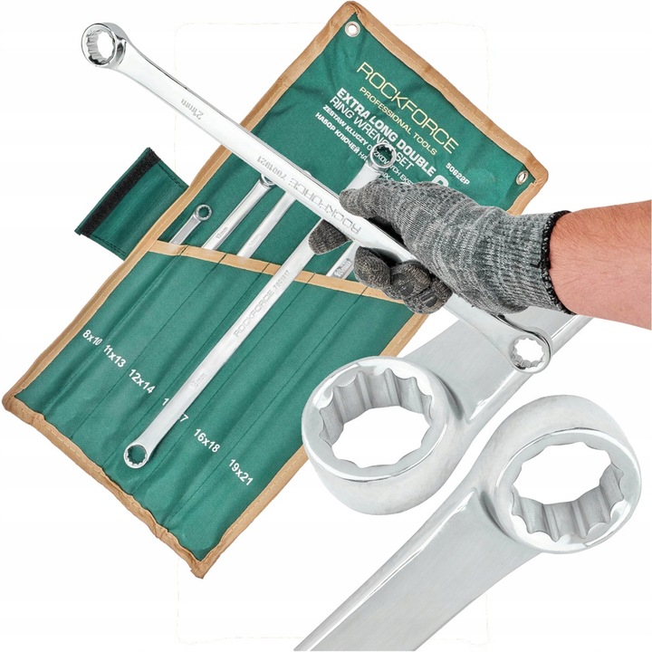 Set 6 Chei Ochele Extra Lungi Rockforce 8-21mm, Otel Crom-Vanadiu, 23, 5-42cm