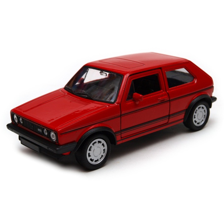 Masinuta Welly Volkswagen Golf I GTI, 1:34, piros, 12x5cm