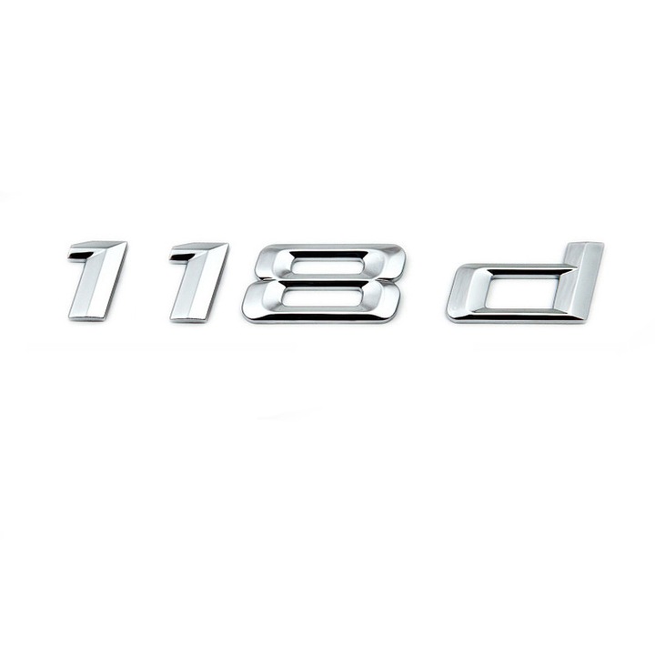 Emblema 118d pentru spate portbagaj BMW, chrom