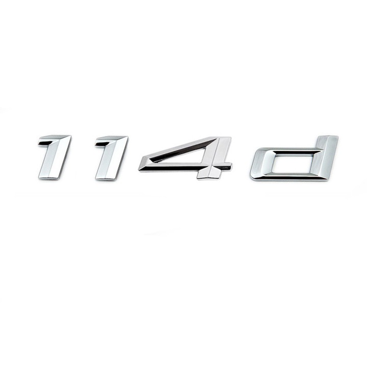 Emblema 114d pentru spate portbagaj BMW, chrom