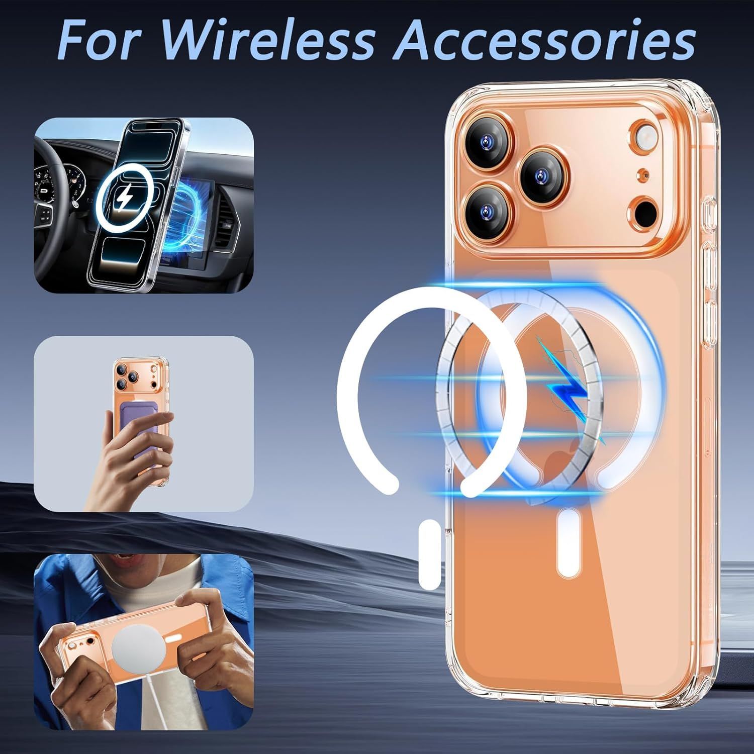 Husa pentru iPhone 17 Pro, cu MagSafe, Protectie Militara Anti-Soc, Anti-Ingalbenire, Incarcare Wireless, Transparenta