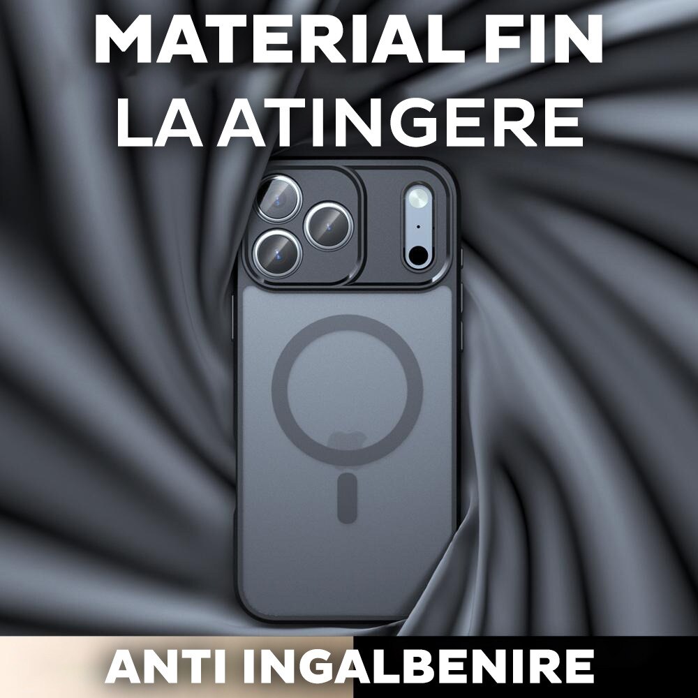 Husa pentru Apple iPhone 17 Pro Max Daden PureFrost MagSafe, Incarcare wireless, Protectie sporita, Anti-amprenta, Negru fumuriu