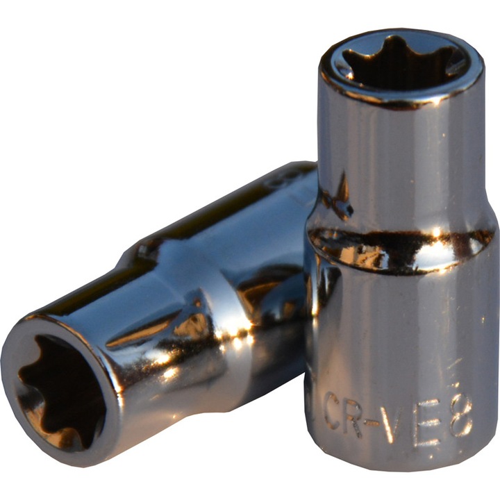 Cheie tubulara RICHMANN E8 TORX 1/4'', otel Cr-V, scurta