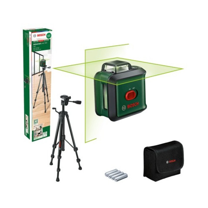 Laser de nivelare Bosch UniversalLevel 360, verde, 114x66x111mm, set