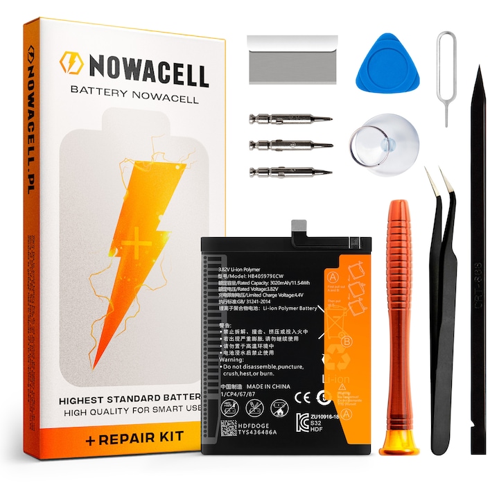 NOWACELL HB405979ECW 2920mAh akkumulátor szerszámkészlettel Huawei Nova/Y5/Y6/Honor készülékhez - Egyszerű és hatékony csere