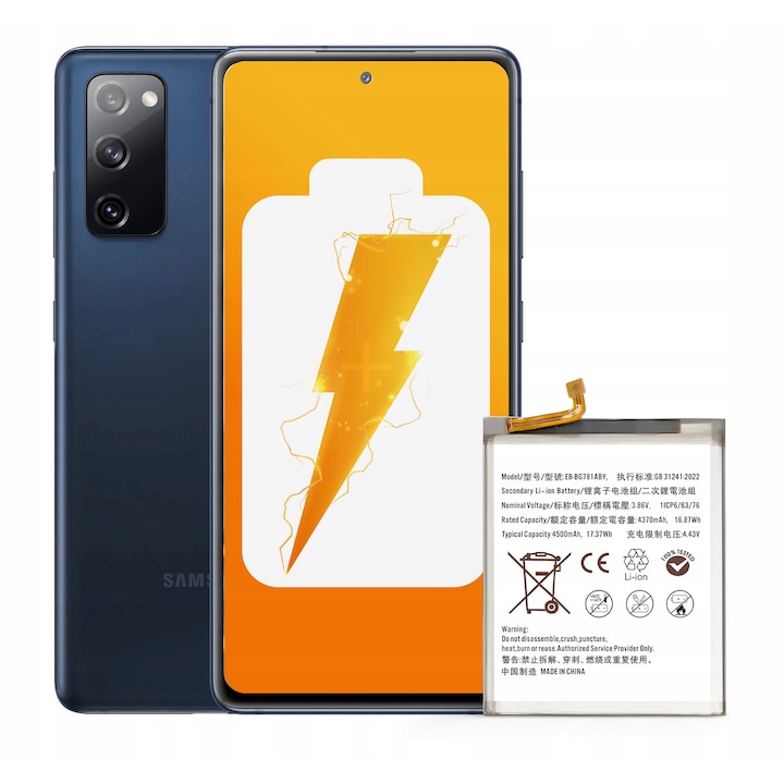 Akkumulátor EB-BG781ABY eredeti kapacitás 4500 mAh Samsung Galaxy A52, A52 5G, A52s, A52s 5G, S20 FE, S20 FE 5G NOWACELL