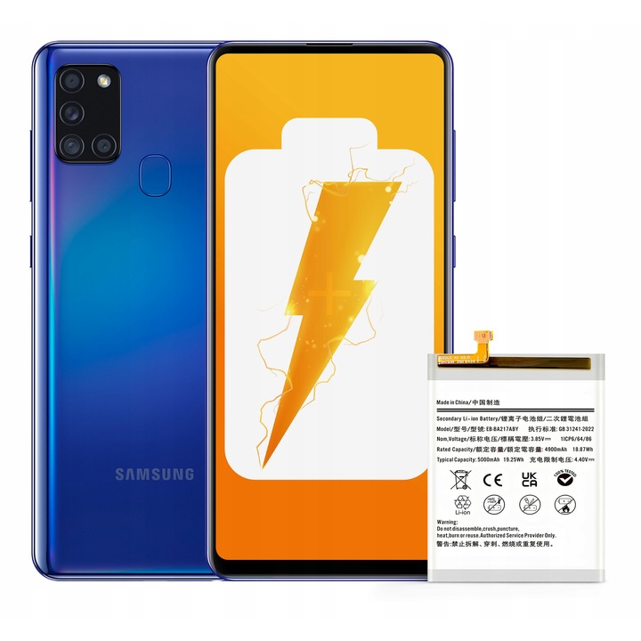 Батерия EB-BA217ABY оригинален капацитет 5000 mAh за Samsung Galaxy A02, A04s, A12, A13, A20, A21s, M12 NOWACELL