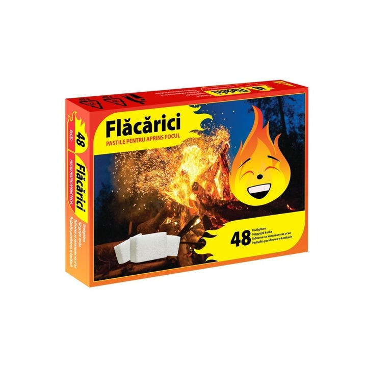 Pastile Pentru Aprins Focul "Flacarici" Albe - 48 Buc