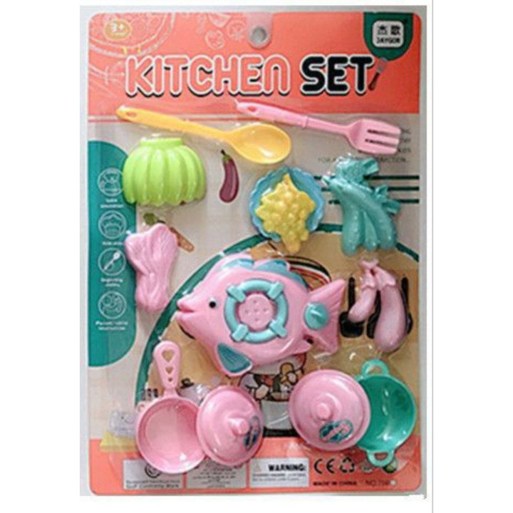Set de veselă pentru copii Toy Toy Toy, cu fructe și ustensile, multicolor