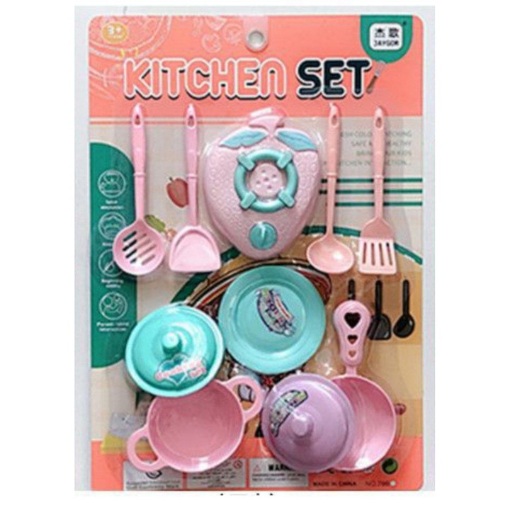 Set de vesela pentru copii, Toy Toy Toy, ustensile de gatit, multicolor, 30x25cm