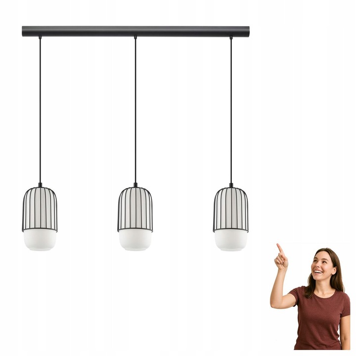 Lampa Suspendata MULEGES 99619 Eglo - Moderna, Negru/Alb