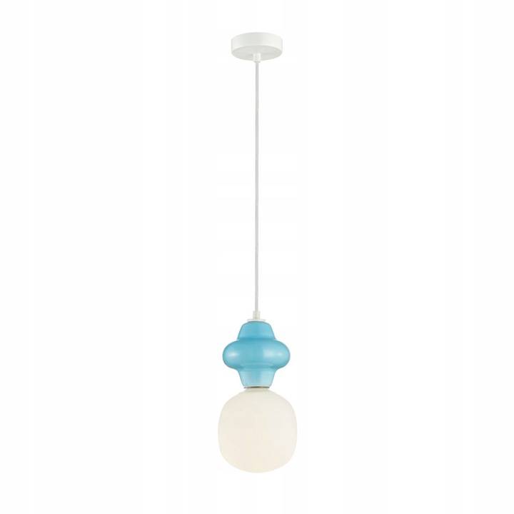 Висяща лампа Italux LATERA PND-94331-1S-BLU, бяла и синя, 31.5x15см, обща височина 120см