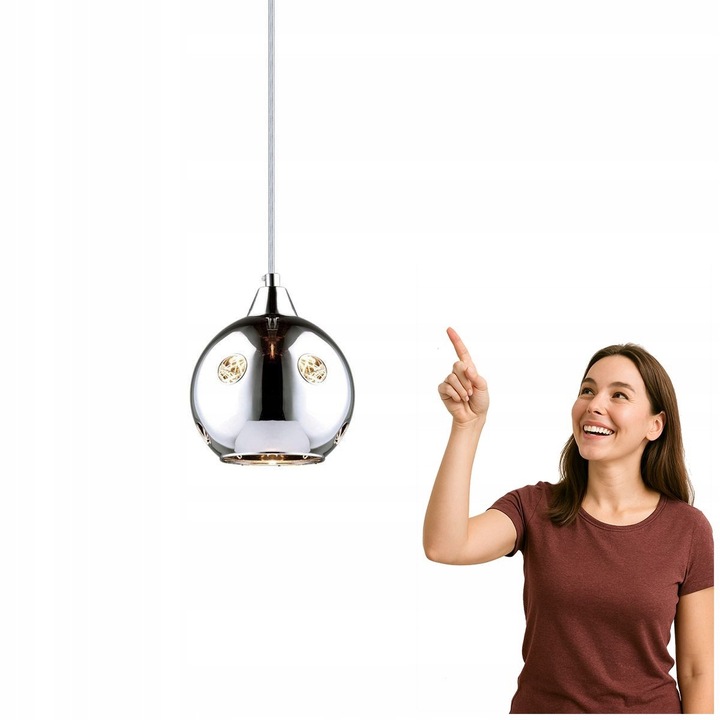 Lampa Suspendată Italux Martin MDM1671/1, Crom, 13x14cm, E14, Ajustabilă 120cm