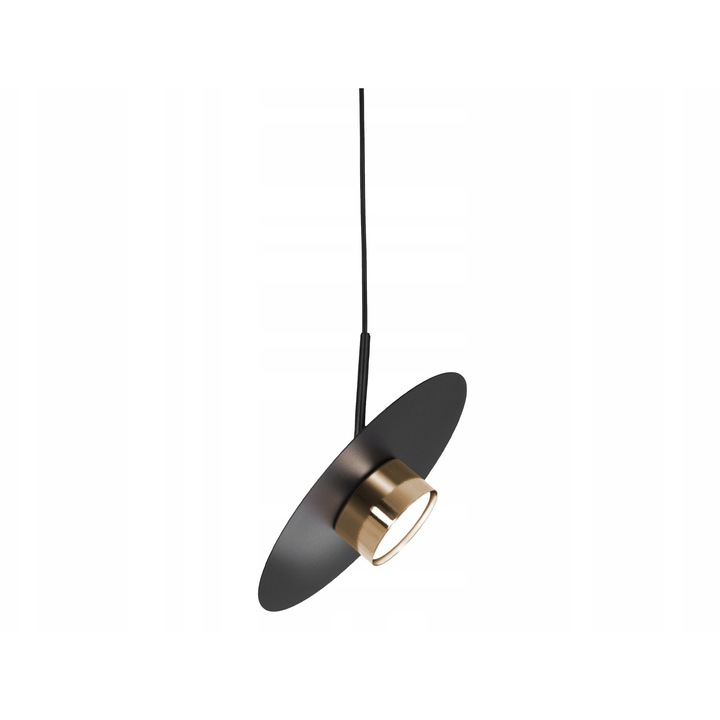 Lampa suspendată Kaja, neagră-aurie, 90x25cm, design modern, metal