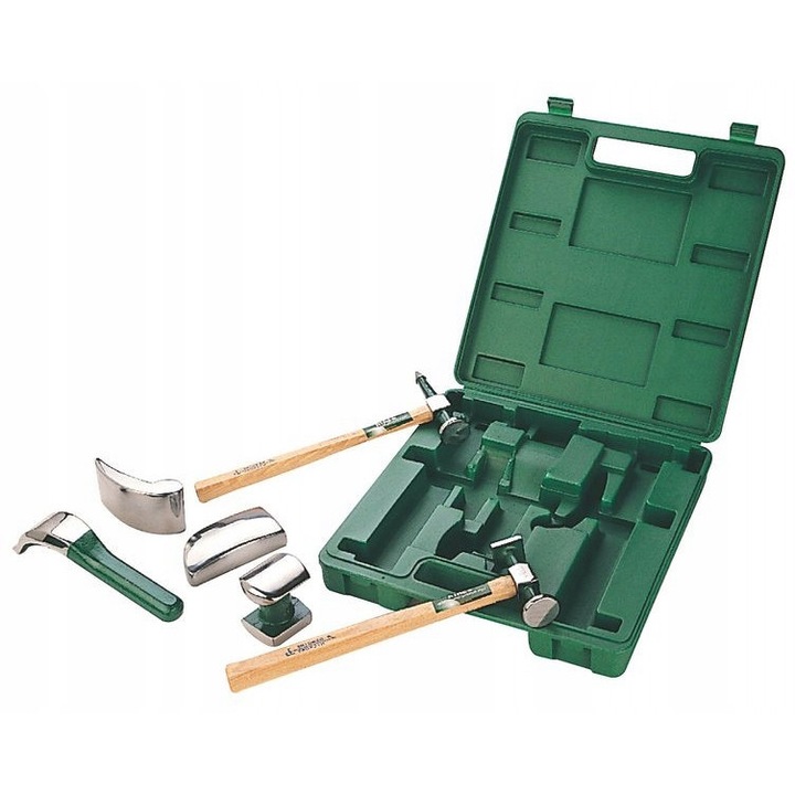 Set 6 Piese Unelte Profesionale Sata pentru Tinichigerie, Ciocane 320g și 260g, Multicolor