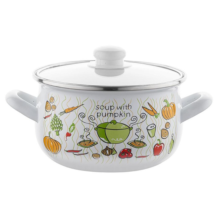 Oala Emalia Pleszew Lumino 5.3 L, 22 cm, Emailata, Inductie