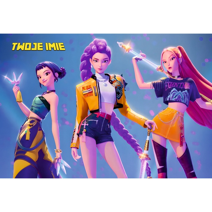 Puzzle personalizat KPop Demon Hunters, 70 piese, imprimare sublimare, 28x19cm