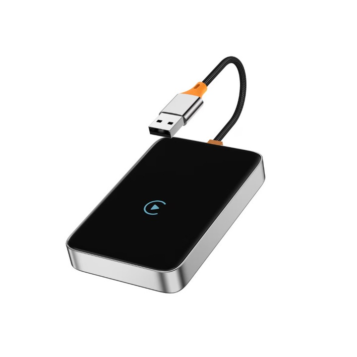 Adaptor wireless CarPlay, USB-C, conectare automată, suport pentru imagini de hărți
