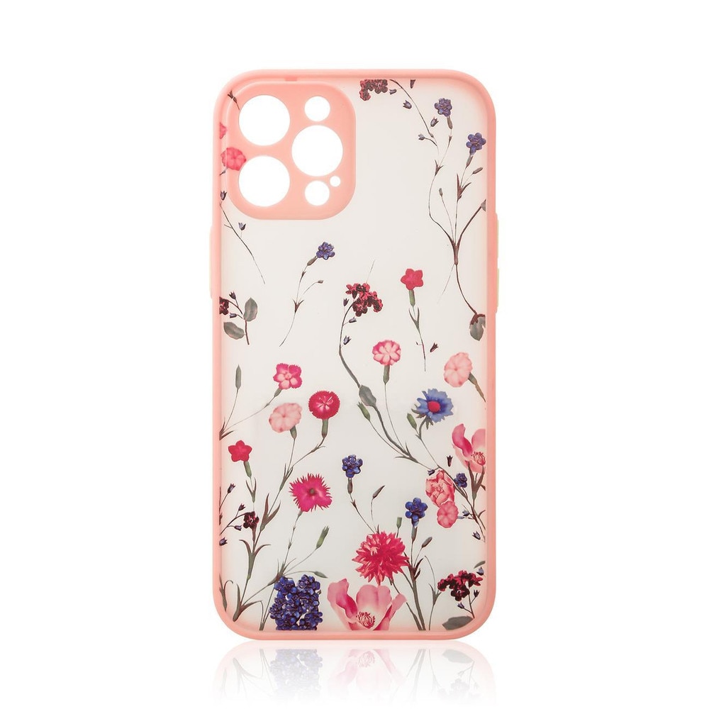 Carcasa Flower Design compatibila cu iPhone 12 Pro Max, Roz