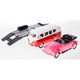 Volkswagen T1 és Bogár autómodell, fém, 1:34/39, 30x9x9cm