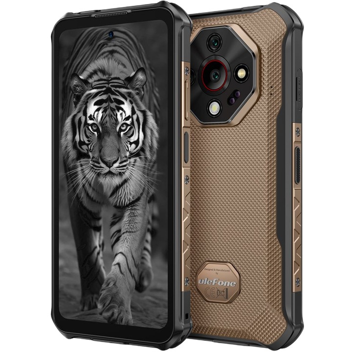 Ulefone Armor X16 mobiltelefon, Dual SIM, 4G, Helio G91, 6.56 hüvelykes 90Hz IPS, 12GB RAM / 128GB, NFC, 10360mAh, IP68/IP69K, Android 15, Homokdűne