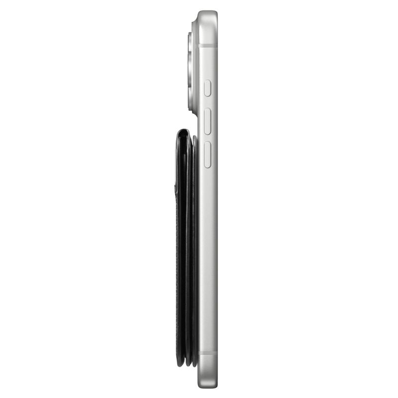 Suport universal card pentru telefon Spigen Slim Fold Tripod Wallet 3 Card, Phone Stand, MagSafe, Negru
