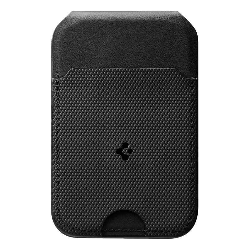 Suport universal card pentru telefon Spigen Slim Fold Tripod Wallet 3 Card, Phone Stand, MagSafe, Negru