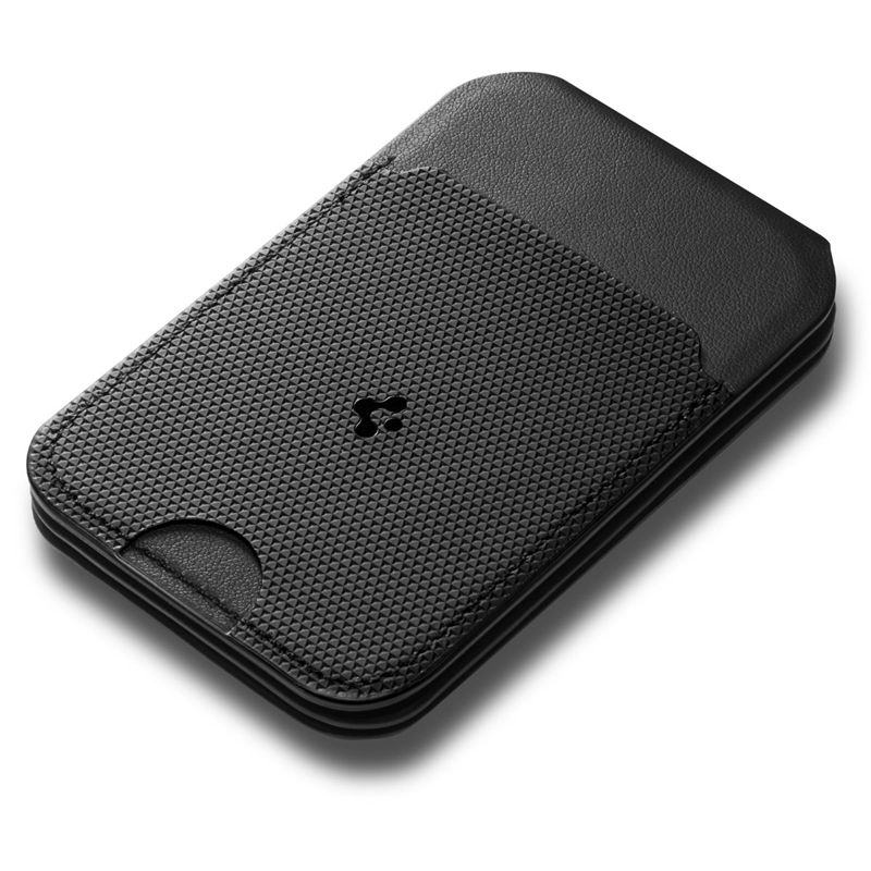 Suport universal card pentru telefon Spigen Slim Fold Tripod Wallet 3 Card, Phone Stand, MagSafe, Negru