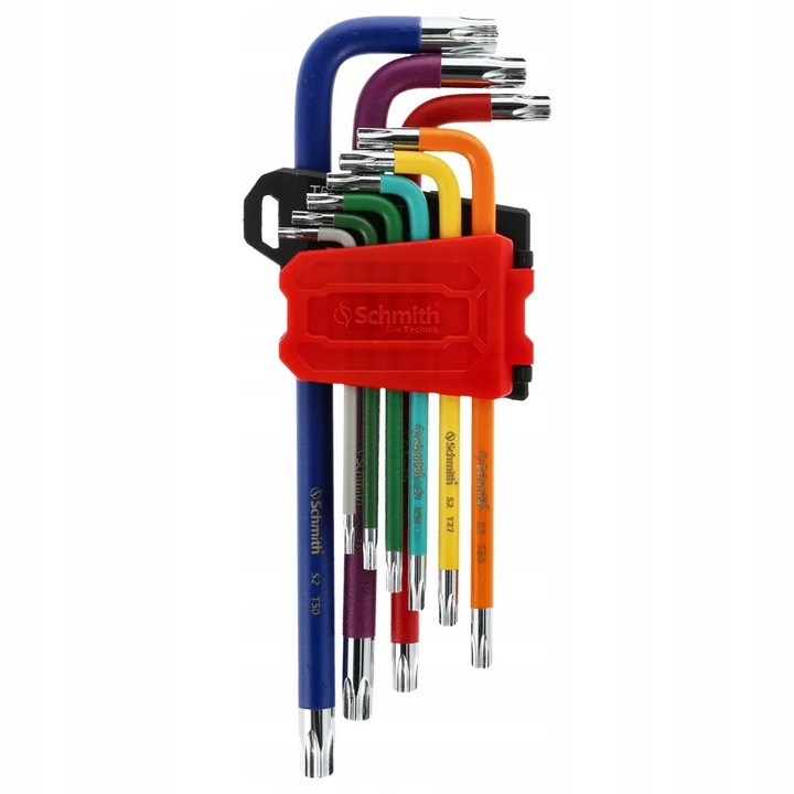 Schmith hosszú S2 Torx kulcskészlet, 9 darab, S2 acél, színes kivitel