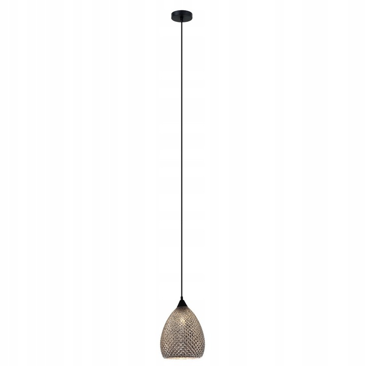 Lampa Suspendata Italux Saniya 1xE27, Negru/Argintiu