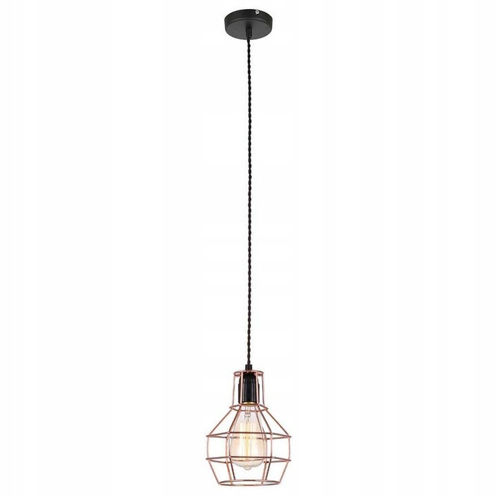 Lampa suspendata Perifo 1 bec E27 negru/cupru Italux MDM-2272/1 BK+COP
