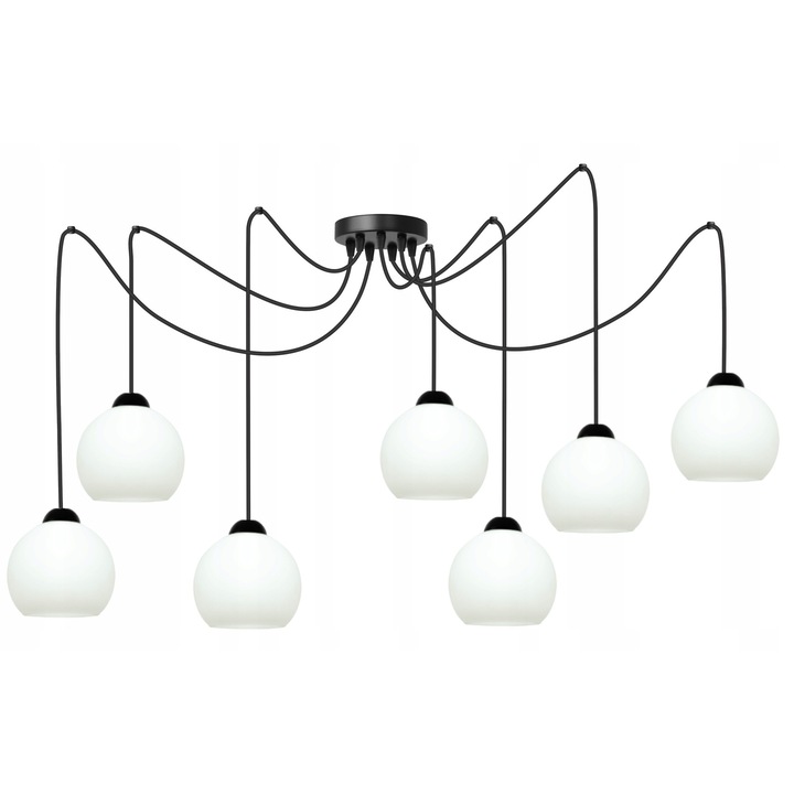 Lampa Suspendata KRETA BLACK 7xE27, Design Modern, Negru Mat