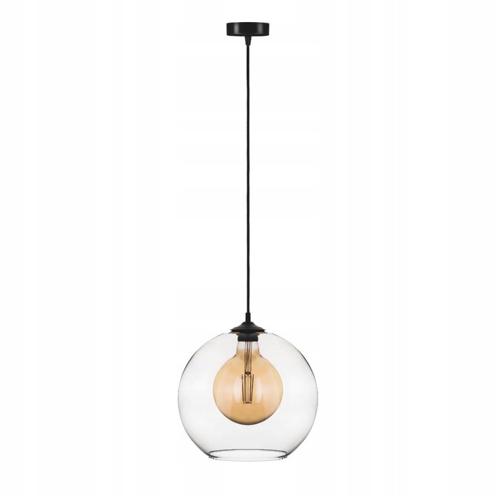 Lampa Suspendata Thea 1L - Abajur Sticla 30cm, Stil Loft